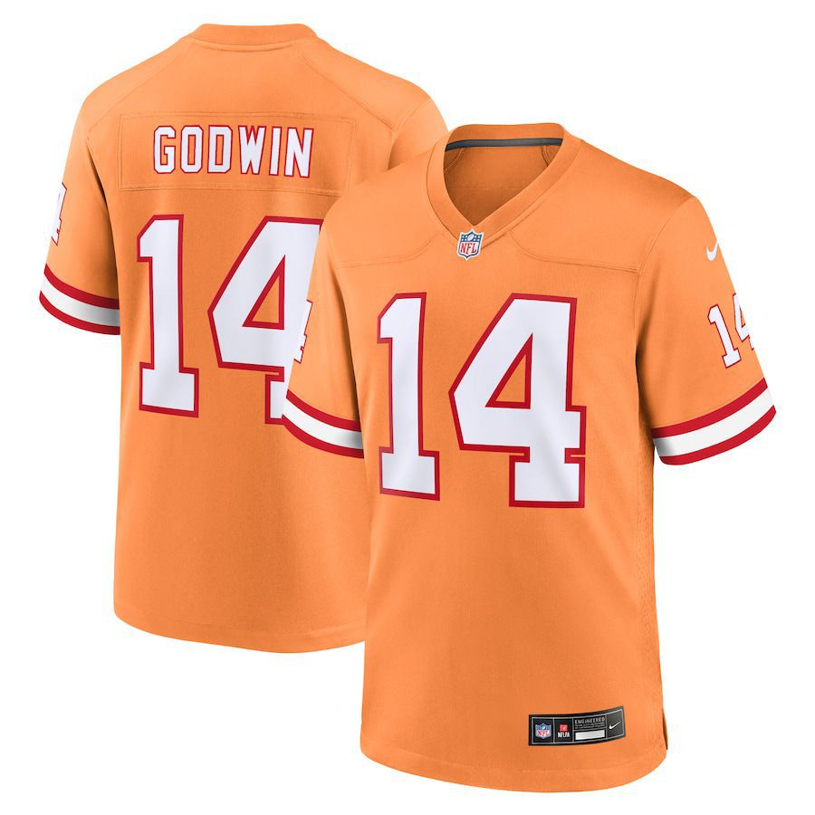 Men Tampa Bay Buccaneers #14 Chris Godwin Nike Orange Throwback Game NFL Jersey->tampa bay buccaneers->NFL Jersey